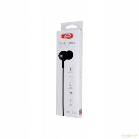 XO Słuchawki przewodowe S6 jack 3,5mm czarna
