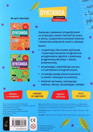 Szkoła na szóstkę Dyktanda z zabawami ortograficznymi klasa 1 [KSIĄŻKA]