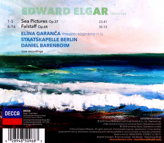 Daniel Barenboim: Elgar Sea Pictures [CD]
