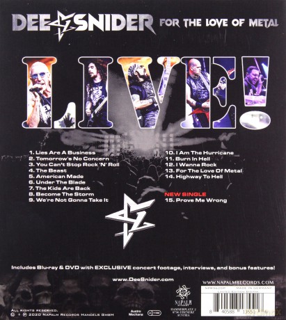 Dee Snider: For The Love of Metal Live [Blu-Ray]+[DVD]+[CD]