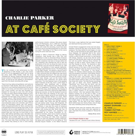 Charlie Parker: At Café Society (Solid Red) [Winyl]