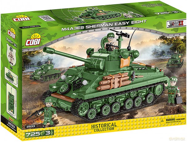 COBI 2533 Historical Collection WWII M4A3E8 Sherman Easy Eight Czołg amerykański [KLOCKI]