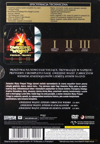 Gwiezdne Wojny Trylogia Nowa: Mroczne widmo / Atak Klonów / Zemsta Sithów (Star Wars) [BOX] [3DVD]