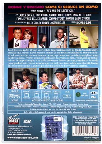 Sex and the Single Girl (Samotna dziewczyna i seks) [DVD]