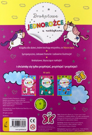Brokatowe jednorożce z naklejkami [KSIĄŻKA]
