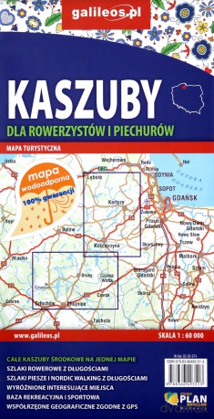 Mapa turystyczna. Kaszuby dla rowerzystów i piechurów. 1:60 000