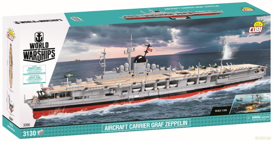 COBI World of Warships - Lotniskowiec Graf Zeppelin 3086 3130 el. [KLOCKI]