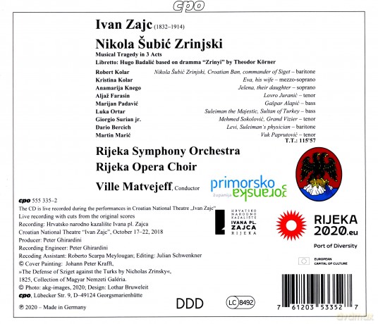 Ivan Zajc: Nikola Subic Zrinsjki [2xCD]