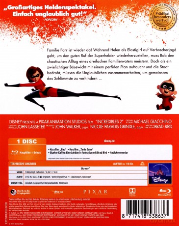 Incredibles 2 (Iniemamocni 2) (Disney) [Blu-Ray]