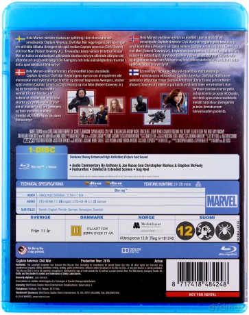 Captain America: Civil War (Kapitan Ameryka: Wojna bohaterów) [Blu-Ray]