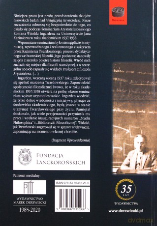 Lwowskie Seminarium Arystotelesowskie Romana Witolda Ingardena z lat 1937-1938 - Radosław Kuliniak, MariuszPandura [KSIĄŻKA]