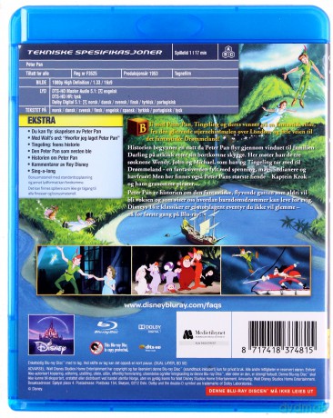 Peter Pan (Piotruś Pan) (Disney) [Blu-Ray]
