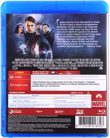 Captain America: The First Avenger (Kapitan Ameryka: Pierwsze starcie) [Blu-Ray 3D]+[Blu-Ray]