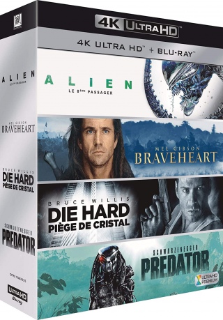 Braveheart - Waleczne Serce / Obcy - 8. pasażer Nostromo / Predator / Szklana pułapka [BOX] [4xBlu-Ray 4K]+[4xBlu-Ray]