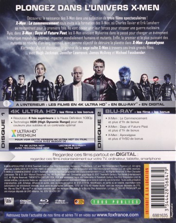 X-Men: First Class  / X-Men: Days of Future Past  / X-Men: Apocalypse [BOX] [3xBlu-Ray 4K]+[3xBlu-Ray]