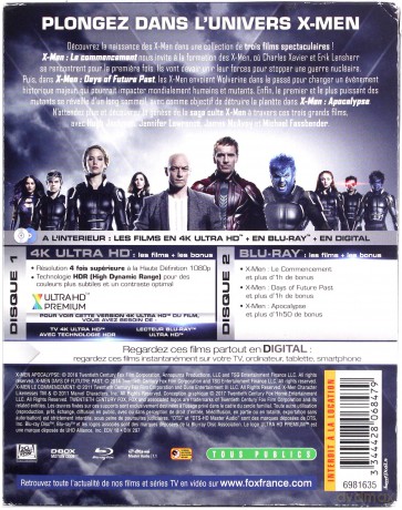 X-Men: First Class  / X-Men: Days of Future Past  / X-Men: Apocalypse [BOX] [3xBlu-Ray 4K]+[3xBlu-Ray]
