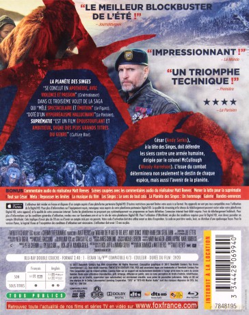 War for the Planet of the Apes (Wojna o planetę małp) [Blu-Ray]