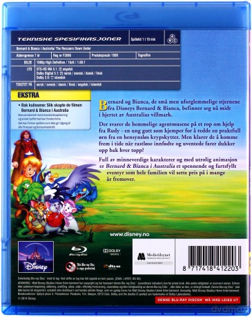 The Rescuers Down Under (Bernard i Bianka w krainie kangurów) (Disney) [Blu-Ray]
