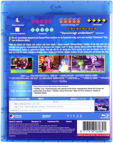 Inside Out (W głowie się nie mieści) (Disney) [Blu-Ray]