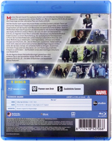 Agents of S.H.I.E.L.D. Season 3 (Agenci T.A.R.C.Z.Y.) [Blu-Ray]