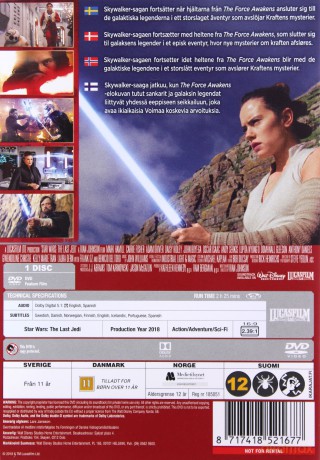 Star Wars The Last Jedi (Gwiezdne wojny: Ostatni Jedi) [DVD]