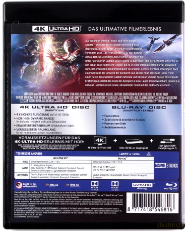 Captain America: Civil War (Kapitan Ameryka: Wojna bohaterów) [Blu-Ray 4K]+[Blu-Ray]