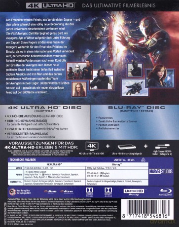 Captain America: Civil War (Kapitan Ameryka: Wojna bohaterów) [Blu-Ray 4K]+[Blu-Ray]