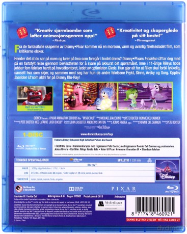 Inside Out (W głowie się nie mieści) (Disney) [Blu-Ray]