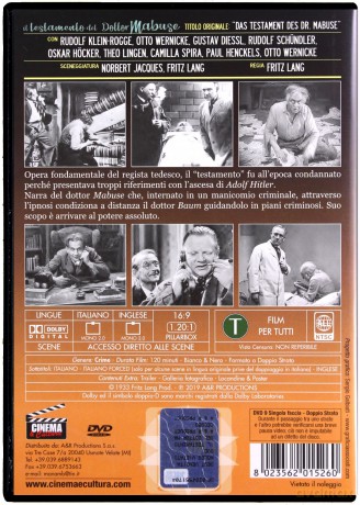 Das Testament des Dr. Mabuse (Testament doktora Mabuse) [DVD]