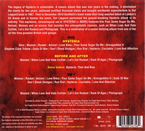 Hysteria At The O2 [DVD]+[2CD]