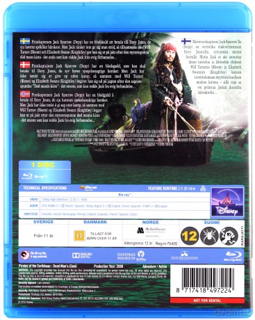 Pirates of the Caribbean: Dead Man's Chest (Piraci z Karaibów: Skrzynia umarlaka) [Blu-Ray]