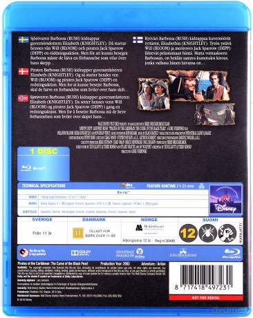 Pirates of the Caribbean: The Curse of the Black Pearl (Piraci z Karaibów: Klątwa Czarnej Perły) [Blu-Ray]