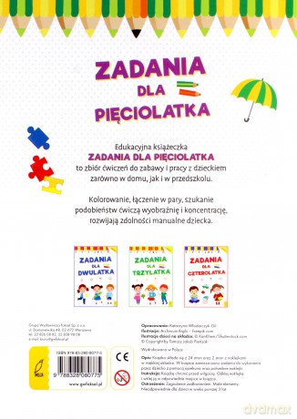 Akademia malucha. Zadania dla pięciolatka [KSIĄŻKA]