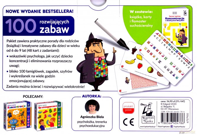 Kapitan Nauka .Koncentracja z detektywem Motywem. Rysuję i zgaduję - Agnieszka Biela [KSIĄŻKA]