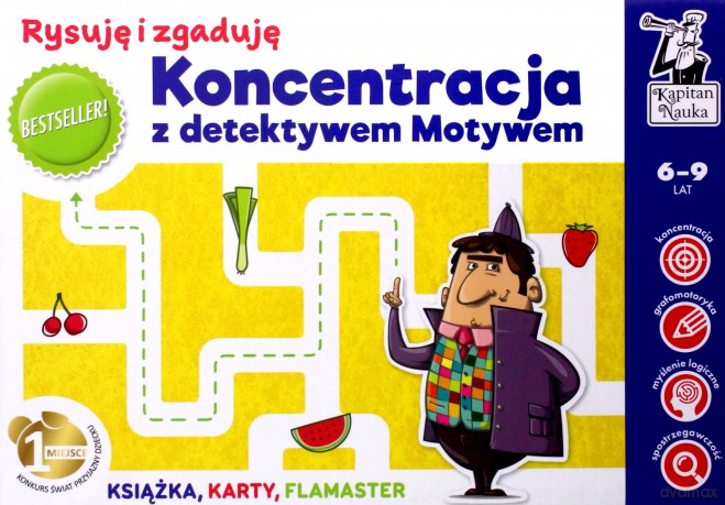 Kapitan Nauka .Koncentracja z detektywem Motywem. Rysuję i zgaduję - Agnieszka Biela [KSIĄŻKA]