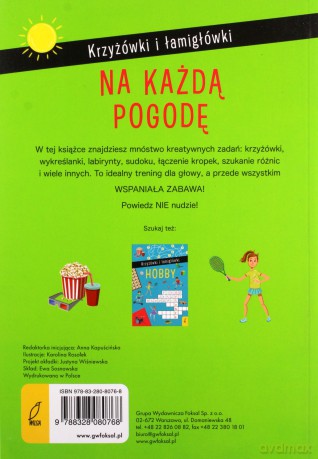 Krzyżóki i łamigłówki. Na każdą pogodę [KSIĄŻKA]