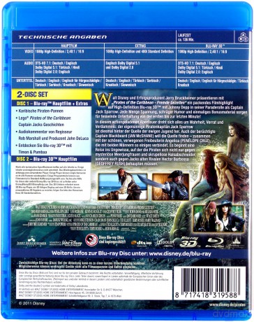 Pirates of the Caribbean: On Stranger Tides (Piraci z Karaibów: Na nieznanych wodach) (Disney) [Blu-Ray 3D]+[Blu-Ray]