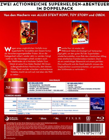 The Incredibles 1-2 (Iniemamocni 1-2) (Disney) [2xBlu-Ray]