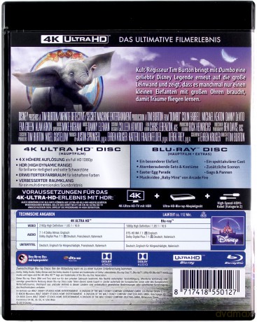 Dumbo (Disney) [Blu-Ray 4K]+[Blu-Ray]
