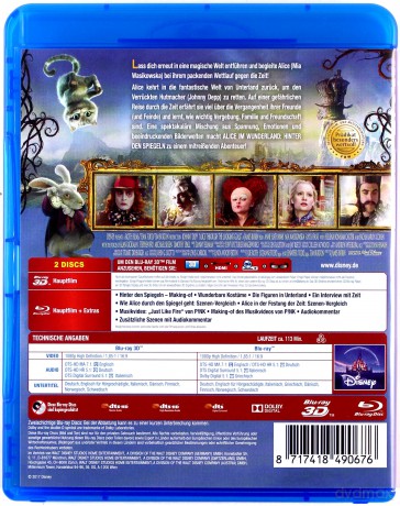 Alice Through the Looking Glass (Alicja po drugiej stronie lustra) [Blu-Ray 3D]+[Blu-Ray]