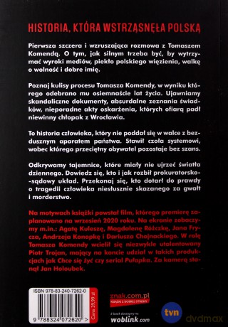 25 lat niewinności. Historia Tomasza Komendy (okładka filmowa) - Grzegorz Głuszak [KSIĄŻKA]