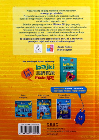 Bajki logopedyczne misia API. Dla dzieci 4-6 lat - Agata Kalina, Maria Szyfter [KSIĄŻKA]