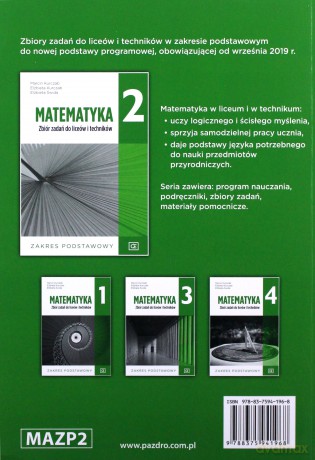 Nowe matematyka zbiór zadań dla klasy 2 liceów i techników zakres podstawowy - Marcin Kurczab, Elżbieta Kurczab, Elżbieta Świda [KSIĄŻKA]