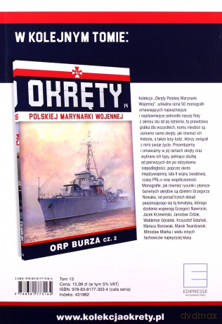 ORP Burza cz.1. Okręty Polskiej Marynarki Wojennej (Tom 13) [KSIĄŻKA]