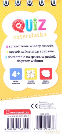 Quiz czterolatka. Obrazkowe zadania dla bystrych dzieci [KSIĄŻKA]