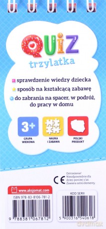 Quiz trzylatka. Obrazkowe zadania dla bystrych dzieci [KSIĄŻKA]