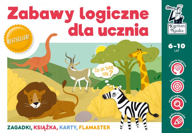 Zabawy logiczne dla ucznia. Kapitan Nauka - Natalia Minge, Krzysztof Minge, Monika Sobkowiak [KSIĄŻKA]