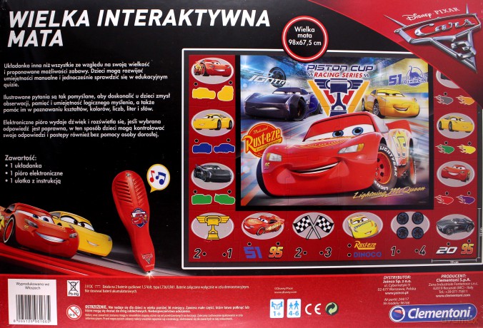 CLEMENTONI Cars Auta Mata Interaktywna