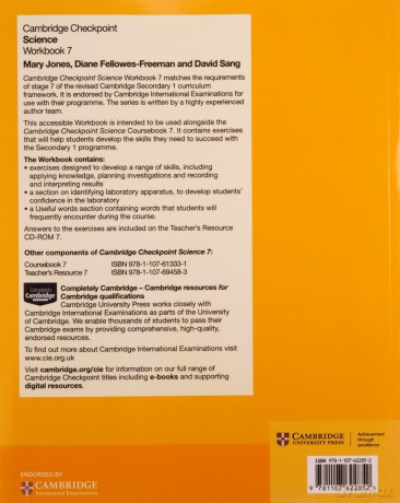 Cambridge Checkpoint Science Workbook 7 - Mary Jones, Diane Fellowes-Freeman [KSIĄŻKA]