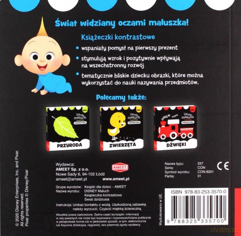 Disney Maluch Książeczka Kontrastowa Świat dzidziusia [KSIĄŻKA]